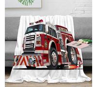 NAOFEKUID Coperta Camion Pompieri 3D Stampata Microfibra Morbida Decorazione Casa Fire Truck Plaid per Adulti Giovani Divano Letto 60x80(150x200cm)