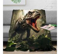 NAOFEKUID Coperta Dinosaur 3D Printing Jurassic in microfibra decorazione casa plaid dinosauro per adulti giovani 40x50(100x130cm)