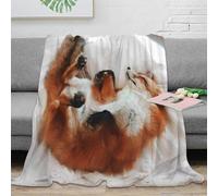 NAOFEKUID Coperta Fox Design 3D Stampata Microfibra Morbida Decorazione Casa Plaid Volpe per Adulti Divano Letto Regalo 40x50(100x130cm)