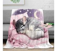 NAOFEKUID Coperta Gatto Luna 3D Stampata Microfibra Decorazione Casa Plaid Gatto Divano Letto Adatta per Tutte le Età 50x60(127x152cm)