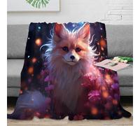 NAOFEKUID Coperta in Microfibra Stampa 3D Volpe per Adulti Decorazione Divano Calda Fox Throw Blanket Idea Regalo 40x50(100x130cm)