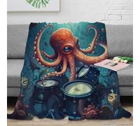 NAOFEKUID Coperta Octopus Ocean 3D Stampata Microfibra Arredo Casa Plaid Sottomarino per Adulti Divano Camera da Letto 60x80(150x200cm)