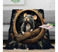 NAOFEKUID Coperta Tema Topo Carino 3D Stampata Microfibra Decorazione Casa Plaid Animali per Adulti Giovani Divano 50x60(127x152cm)