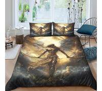NAOFEKUID Copripiumino 3D Stampa Ali d’Angelo Microfibra Set Biancheria da Letto Decorazione Camera Mitologia per Adulti Giovani Super king（260x220cm）