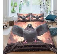 NAOFEKUID Copripiumino 3D Stampa Design Colomba Microfibra Set Biancheria da Letto Doppio Traspirante Morbido Decorazione Camera Regalo Double（200x200cm）