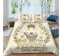 NAOFEKUID Copripiumino Bull Terrier Inglese Stampa 3D in Microfibra per Camera da Letto Set Biancheria Letto Morbido Traspirante Single（140x200cm）