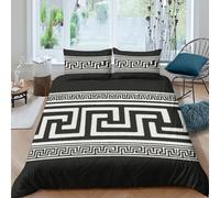 NAOFEKUID Copripiumino Geometrico 3D Stampato Microfibra Decorazione Camera Set Biancheria da Letto Stile Greco Morbido Traspirante per Adulti Double（200x200cm）