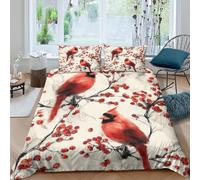 NAOFEKUID Copripiumino Microfibra Stampa 3D Uccello Natura Decorazione Camera Set Biancheria da Letto Morbido Traspirante Regalo per Tutte le Occasioni Super king（260x220cm）