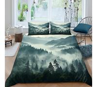 NAOFEKUID Foresta Natura 3D Stampa Copripiumino Microfibra Set Biancheria Tema Foresta Camera da Letto Traspirante per Tutte le Stagioni Super king（260x220cm）