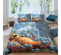 NAOFEKUID Incantevole Foresta Copripiumino Stampa 3D Microfibra Decorazione Camera Set Biancheria Natura Giocosa Adulti Giovani Morbido Traspirante Super king（260x220cm）