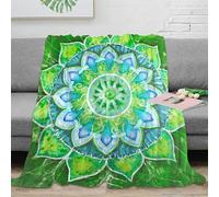 NAOFEKUID Mandala Boho 3D Printed Coperta Microfibra Decorazione Casa Plaid Mandala Adulti Divano Letto Morbido Caldo 50x60(127x152cm)