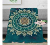 NAOFEKUID Mandala Boho Coperta 3D Stampata in Microfibra Decorazione Casa Plaid Mandala per Adulti Divano Letto 40x50(100x130cm)