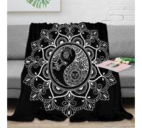 NAOFEKUID Mandala Zen Coperta 3D Stampata Microfibra Decorazione Yin Yang Throw Blanket per Adulti Divano Camera 50x60(127x152cm)