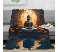 NAOFEKUID Stile Meditazione Coperta 3D Stampata Microfibra per Adulti Arredo Casa Zen Mandala Throw Blanket Divano Camera 50x60(127x152cm)