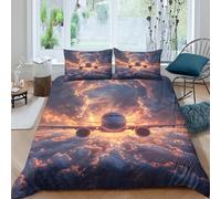 NAOFEKUID Volo Sognante Copripiumino Aereo 3D Stampato Microfibra Decorazione Camera Set Biancheria da Letto Aereo Morbido Traspirante per Adulti Giovani King（220x240cm）