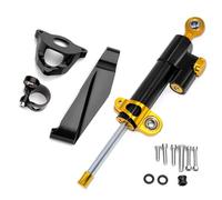 Naojino Sterzo Stabilizzatore Moto Compatibile con CBR600RR 2007-2016 Ammortizzatore per Motocicletta Sterzo Stabilizzatore Staffa Stabilizzatrice per Manubrio Accessori Universali(Black-Yellow)