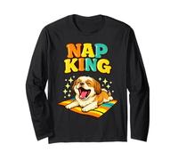 Nap King Golden Doodle Funny Sleeping Lazy Dog Cartoon Maglia a Manica