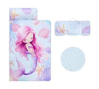 Nap Mat per Bambini con Cuscino e Coperta Rimovibili, Grande Extra Spesso 2 in 1 Sacco a Pelo Pieghevole per Ragazze Ragazzi, Nap Mats per Asilo Nido e Campeggio (Sirena Subacquea)