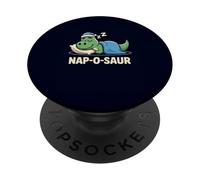 NAP-O-SAUR Simpatico dinosauro addormentato Pun Dino PopSockets PopGrip Adesivo