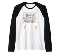 Nap Time Ceo Divertente Gatto Persiano Umorismo Ufficio Maglia con Maniche Raglan