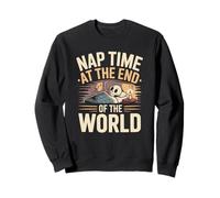 Nap Time - End World Skeleton Sleep Meme Humor Dark Humor Sleeping Felpa
