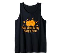 Nap Time Is My Happy Hour - Maglietta Divertente con Gatto Lazy Kitty Canotta
