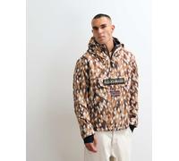 Napapijri anorak con logo box e stampa cervo-Marrone S