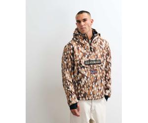 Napapijri anorak con logo box e stampa cervo-Marrone XS