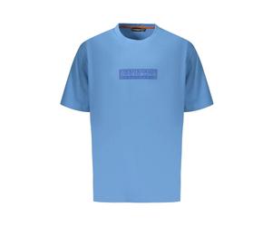 Napapijri - Azzurro Cotton T-Shirt - - Tops - Uomo - Blu - M