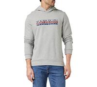 Napapijri BERIS H Felpa con cappuccio da uomo, grigio medio melange, XXL