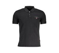 Napapijri Black Cotton Men Polo Shirt - XL
