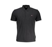 Napapijri Black Cotton Men Polo Shirt - XL