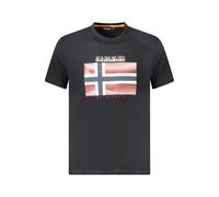 Napapijri Black Cotton Men T-Shirt - S