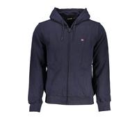 Napapijri Blue Cotton Men Sweater with Hood - S