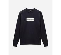 Maglia Napapijri Box Logo manica lunga nero puro bianco - M