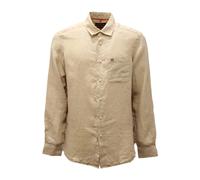 Napapijri - Camicia Lino Verde Eucalipto Regular Fit - - Shirts - Uomo - Beige - S