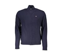 Napapijri - Cardigan Blu Ricamato con Zip - - Knitwear - Uomo - Blu - S
