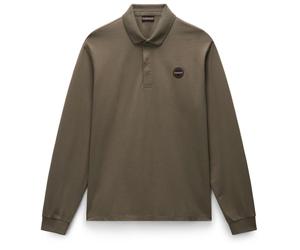 Napapijri - E-Badge L/S - Maglia polo S marrone