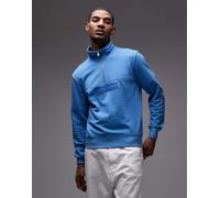 Napapijri - Felpa blu con zip corta e riquadro con logo S