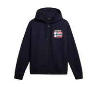 Napapijri - Felpa Blu in Cotone con Zip Intera - -Sweatshirts & Hoodies -Uomo -Blu -S