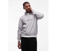 Napapijri - Felpa grigio chiaro con zip corta e riquadro logo 2XL