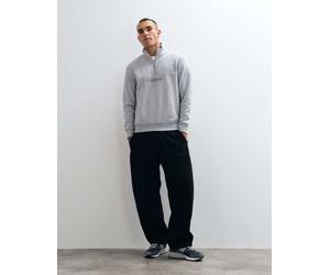 Napapijri - Felpa grigio chiaro con zip corta e riquadro logo S