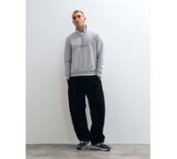 Napapijri - Felpa grigio chiaro con zip corta e riquadro logo XS