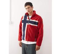 Napapijri - Fiemme - Pile rosso multicolore con bandiera L