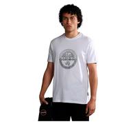 T-shirt Napapijri Bollo manica corta bianco grigio - XL