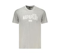 Napapijri Gray Cotton Men T-Shirt - XL
