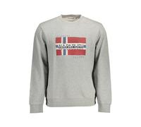 Napapijri Grigio Cotton Men Sweatshirt - XXL
