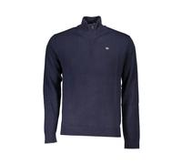 Napapijri - Maglione Blu con Mezza Zip Ricamata - - Knitwear - Uomo - Blu - 3XL