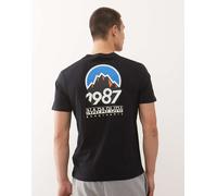 Napapijri - Montepiana - T-shirt nera con stampa sul retro-Nero M