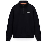 Napapijri - Felpa nera con zip corta-Nero L